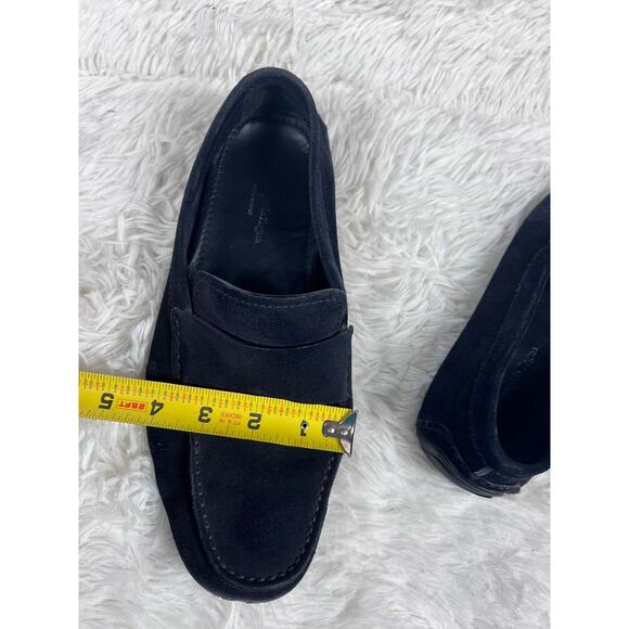 Ermenegildo Zegna Shoes Mens 9 Black Suede Loafers Penny Slip On Made Italy READ main image 6